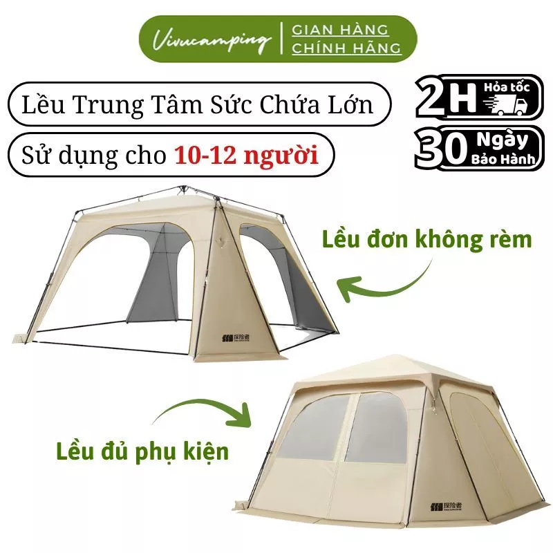 Phụ kiện lều cắm trại tự bung Taxianzhe cho 10-12 người, dụng cụ dựng lều camping dã ngoại