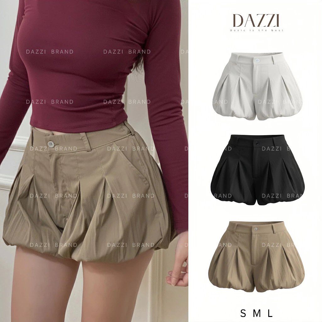 Quần bí phồng cạp trễ Y2K chất gió nhăn tôn dáng DAZZI Q06
