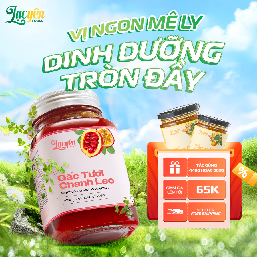 Gấc Chanh Dây Lạc Yên Foods - Nước Cốt  Vị Chua Ngọt Làm Nước Giải Khát Cho Cả Gia Đình