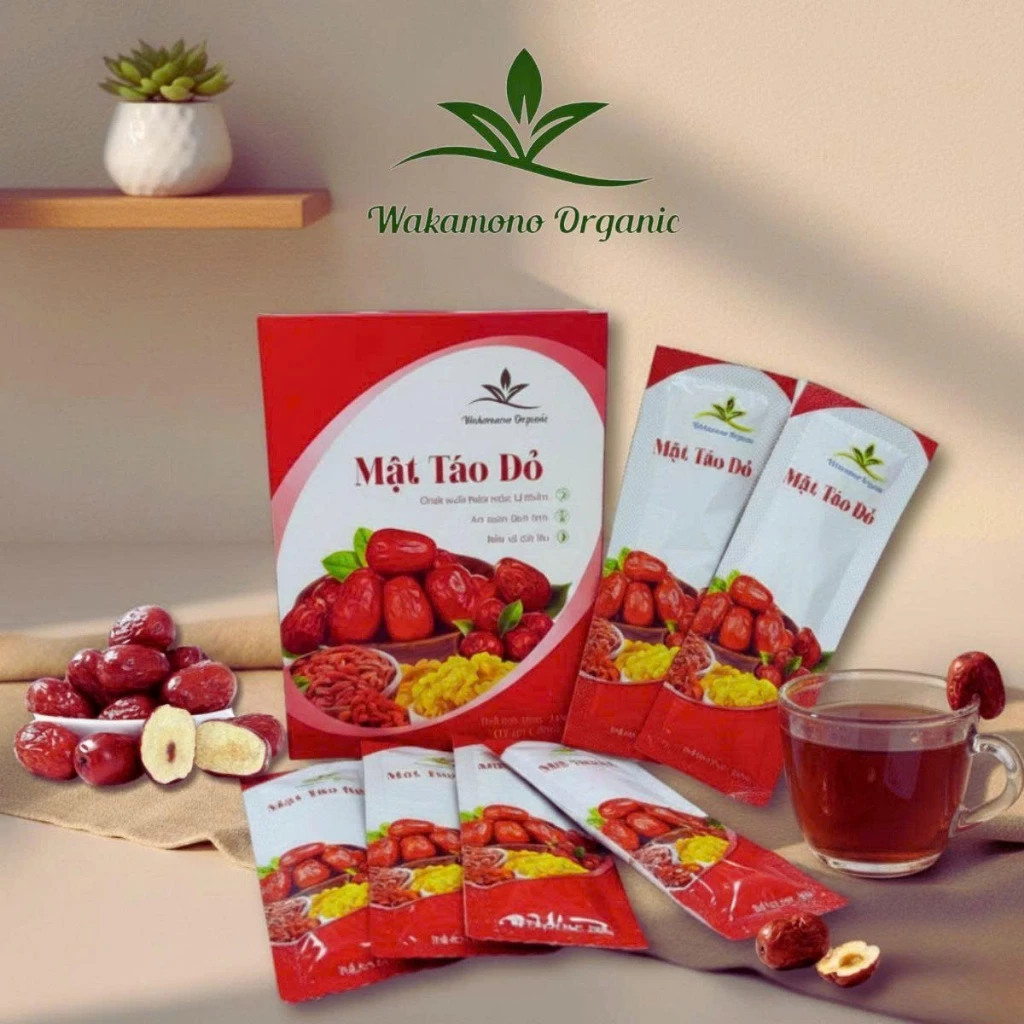 Mật Táo Đỏ Kỷ tử Hoa cúc Wakamono Organic Thơm ngon, Bổ Dưỡng cải thiện tuần hoàn, Dễ sử dụng