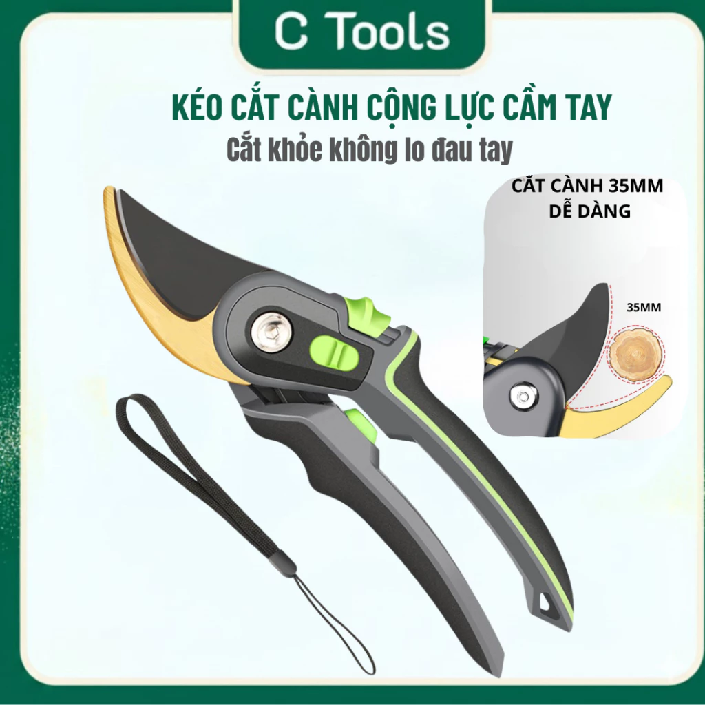 Kéo cắt cành cộng lực cao cấp làm vườn C50 - Cắt cành cây cảnh bonsai