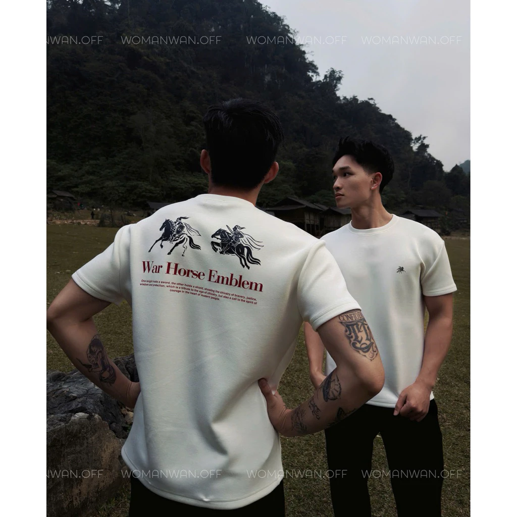 [NEW 2026] Áo Thun Cleanfit Emble War Horse – Cổ Tròn Unisex Vải Chống Nhăn Cao Cấp In PET Sắc Nét