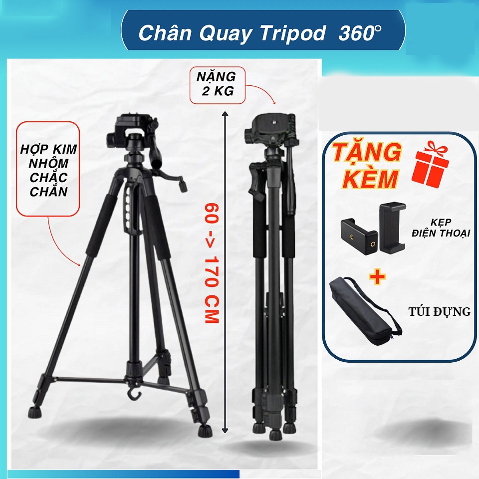 Chân Quay Máy Ảnh Điện Thoại Tripod 360° - Hỗ Trợ Dùng Điện Thoại Máy Ảnh…