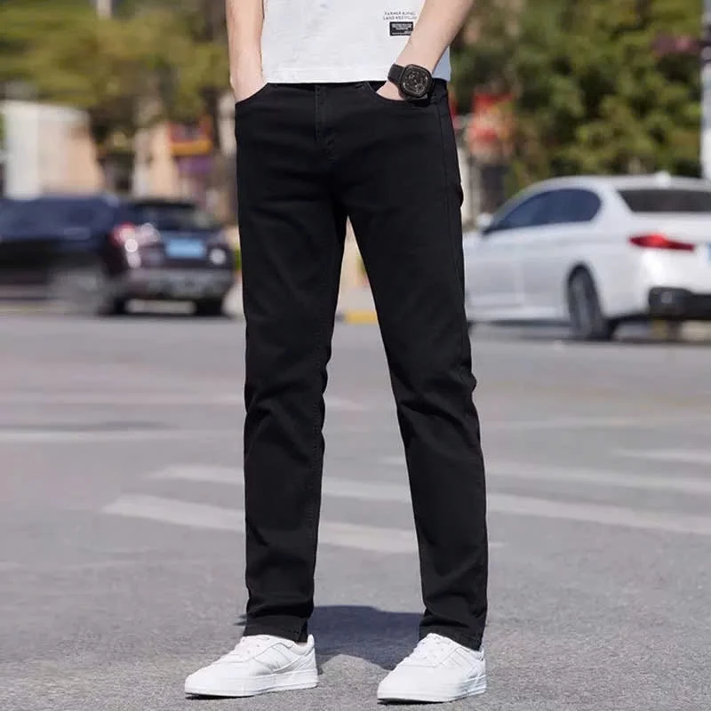 QUẦN JEAN NAM ỐNG ĐỨNG MÀU ĐEN DỄ MẶC CHẤT CO GIÃN NHẸ MẶC BỀN QUẦN BÒ ĐEN TRƠN QJN X1-HL