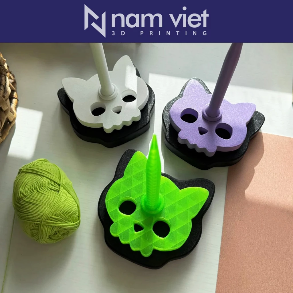 Đế Xoay Len Sợi 🔥 Cat Skull 🔥 Đế Quay Len Tự Cân Bằng – Phụ Kiện Đan Len