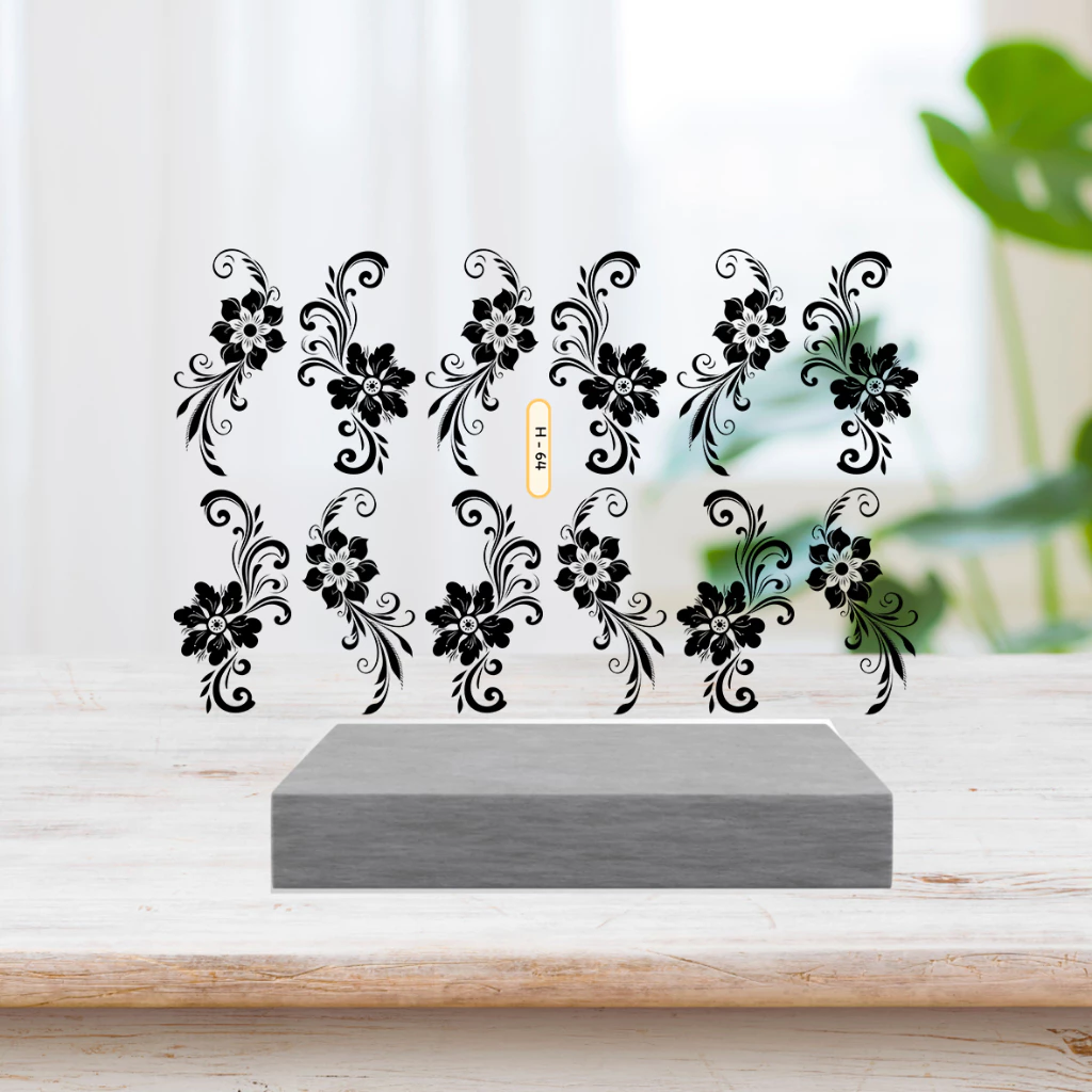 Sticker Hoa Ren, Nơ, Kẻ Caro Dán Móng Làm Nail