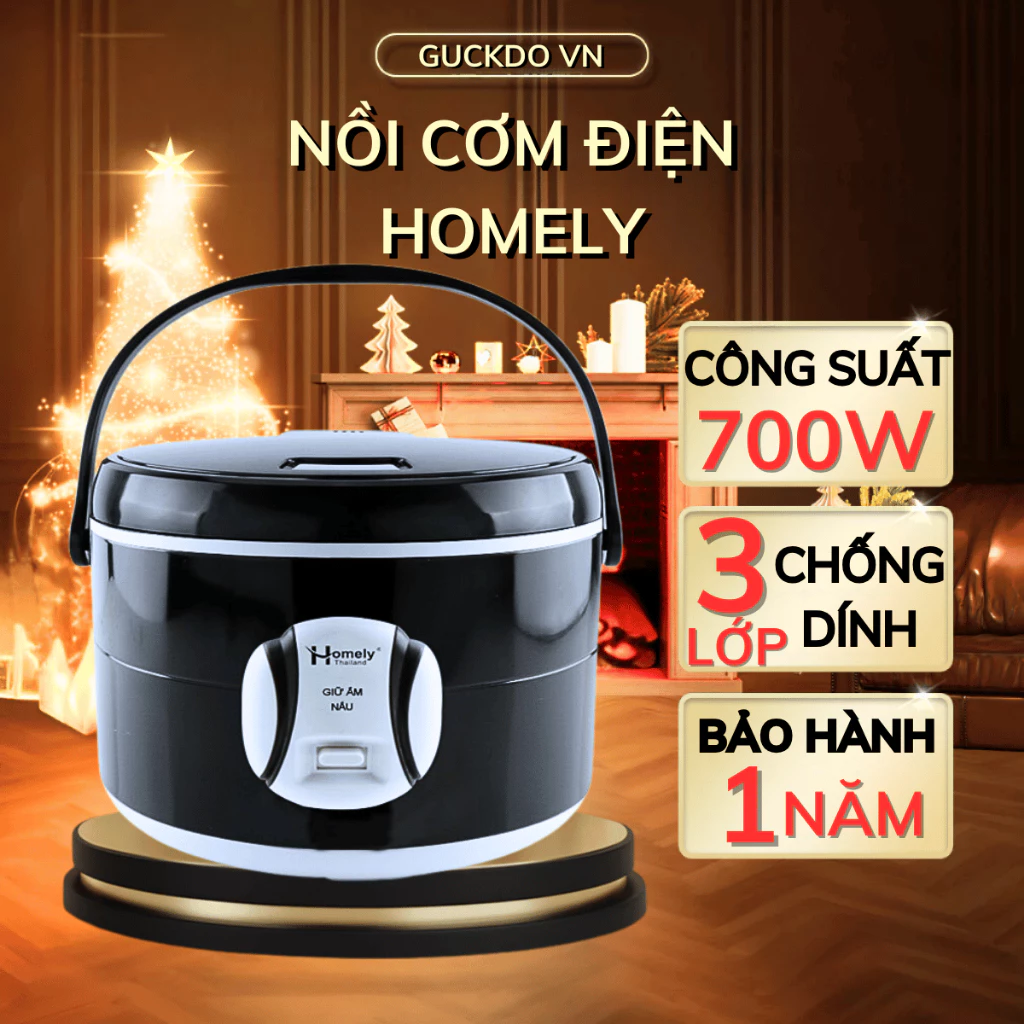 Nồi cơm điện Homely HL-25 công suất 700W dung tích 1.8L siêu tiết kiệm điện-Bảo hành 12 tháng