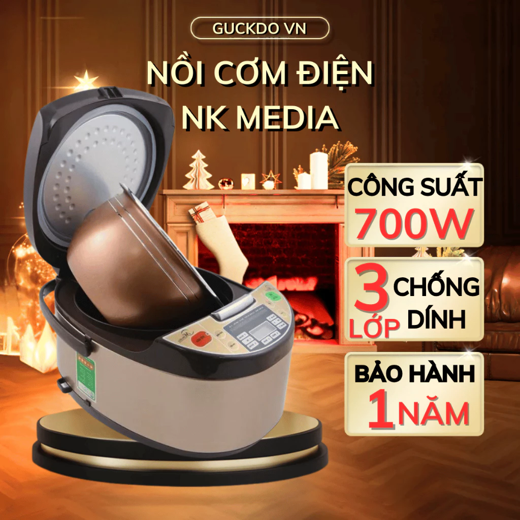 Nồi cơm điện tử NK Media 1870 dung tích 1.8L, nồi cơm kỹ thuật số gia đình chế độ hẹn giờ thông minh