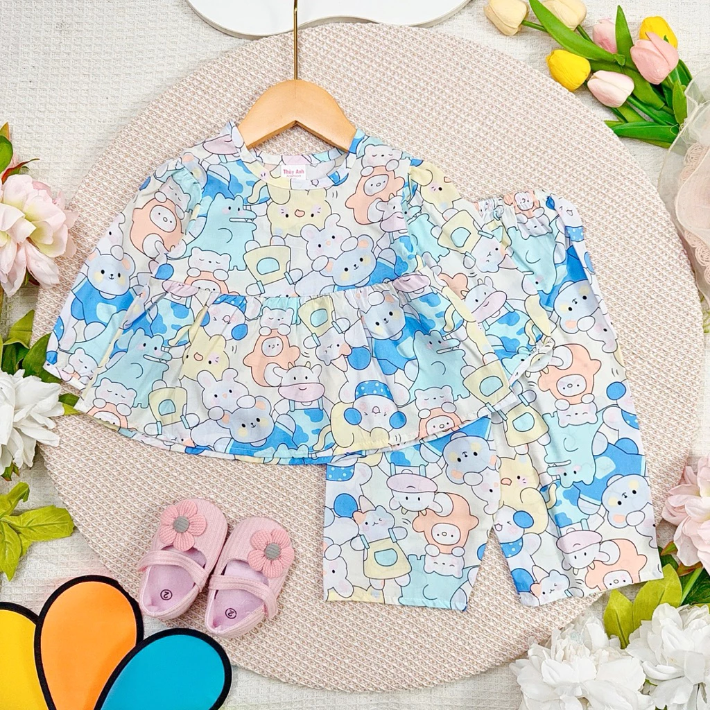 ĐỒ BỘ BÉ GÁI [17kg-40kg] set Bộ tole tay dài quần dài bé gái FORM BABYDOLL - vải loại 1 [FREESHIP]