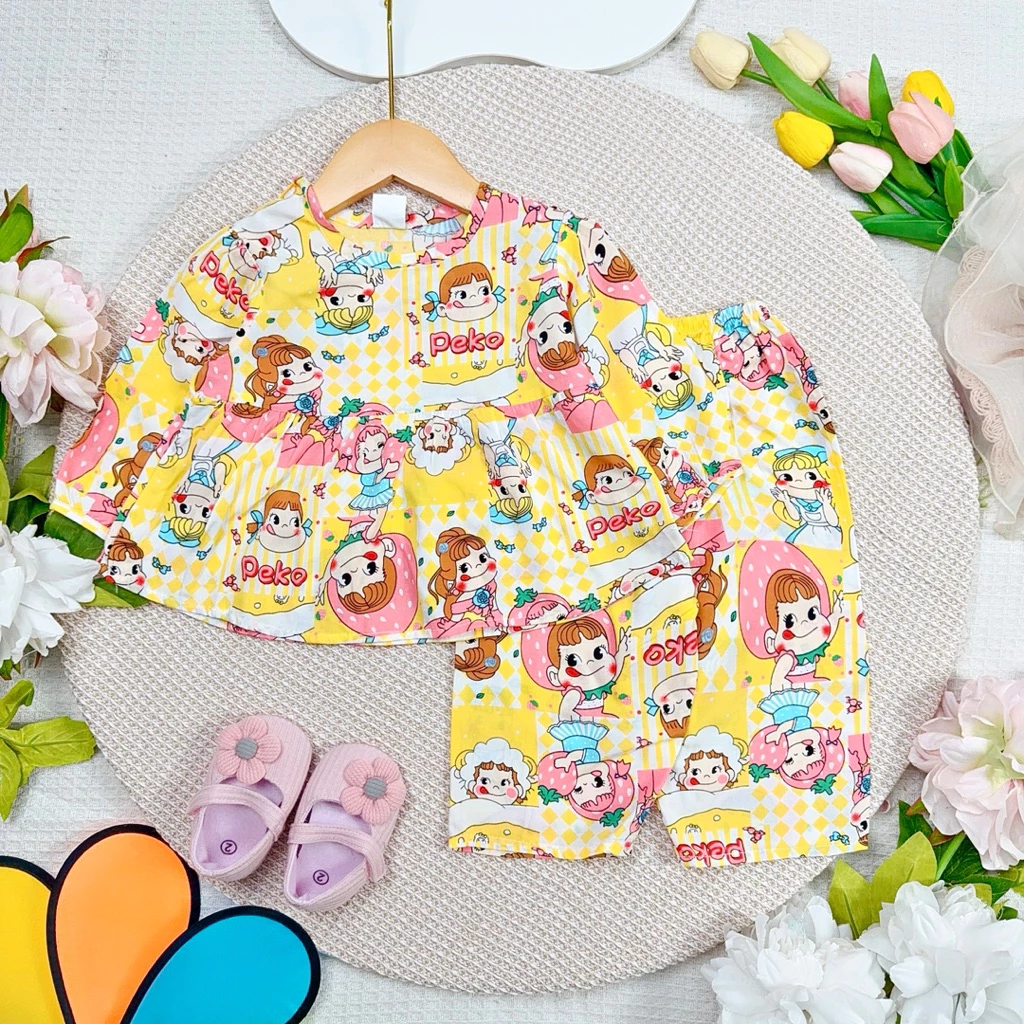ĐỒ BỘ BÉ GÁI [9kg-16kg] set bộ tole tay dài bé gái FORM BABYDOLL - vải loại 1 [freeship]