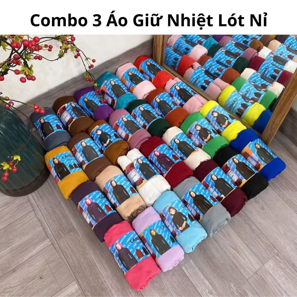 {Đủ Màu} COMBO 3 Áo Giữ Nhiệt Giữ ấm Có LÓT NỈ cho NỮ, Áo Giữ nhiệt Freesize cổ cao 3cm ôm body