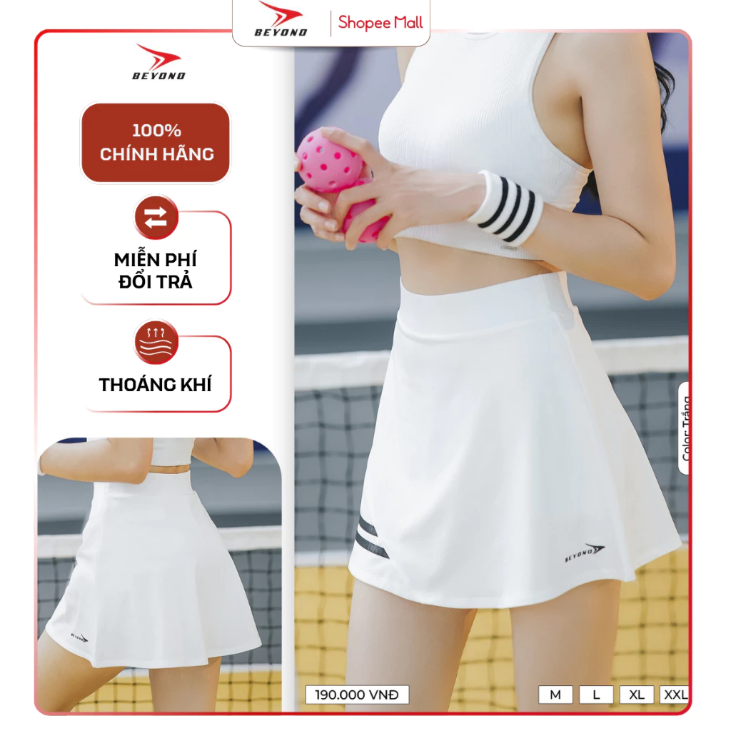 Váy Cầu Lông/Pickleball/Tenis Thể Thao Beyono VCL03 Chất Liệu Thoáng Mát, Co Giãn 4 Chiều Có Quần Bảo Hộ