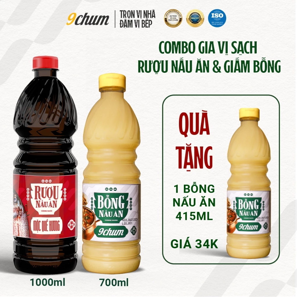 [SIÊU HỜI] 01 Giấm bỗng Bỗng nấu ăn 700ml & 01 chai Mộc Quế Hương: Gia vị thảo mộc 1000ml - Tặng 01 giấm bỗng 415ml