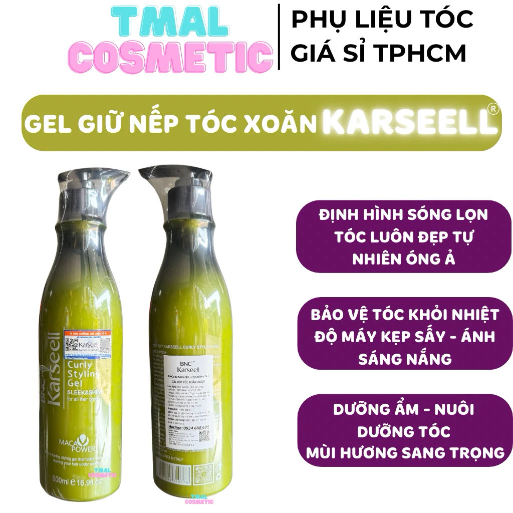 Gel bóp tóc uốn xoăn Karseell Maca Naturally Curly tạo kiểu Hippie Tóc giữ nếp tóc xoăn mềm bóng 500ml