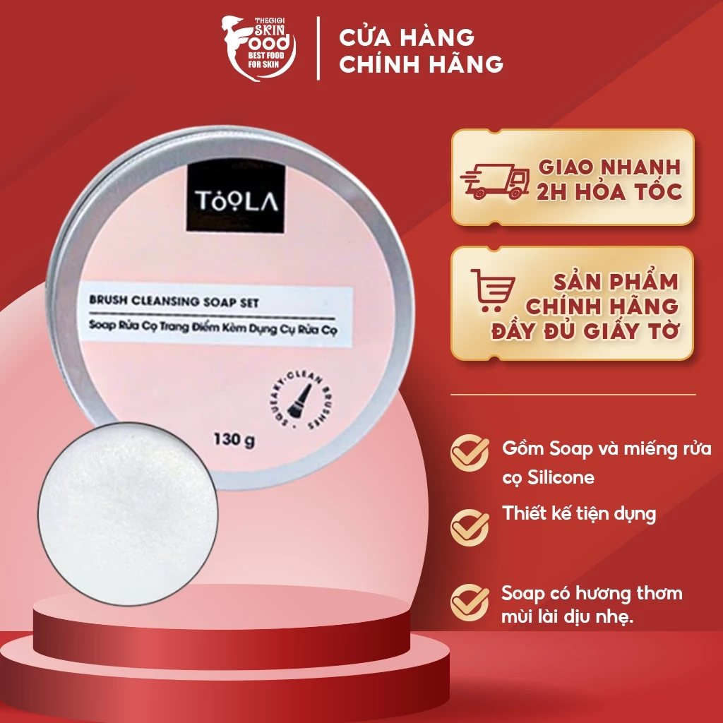 Soap Rửa Cọ Trang Điểm TOOLA Kèm Dụng Cụ Rửa Cọ Brush Cleansing Soap - BT-TLA065
