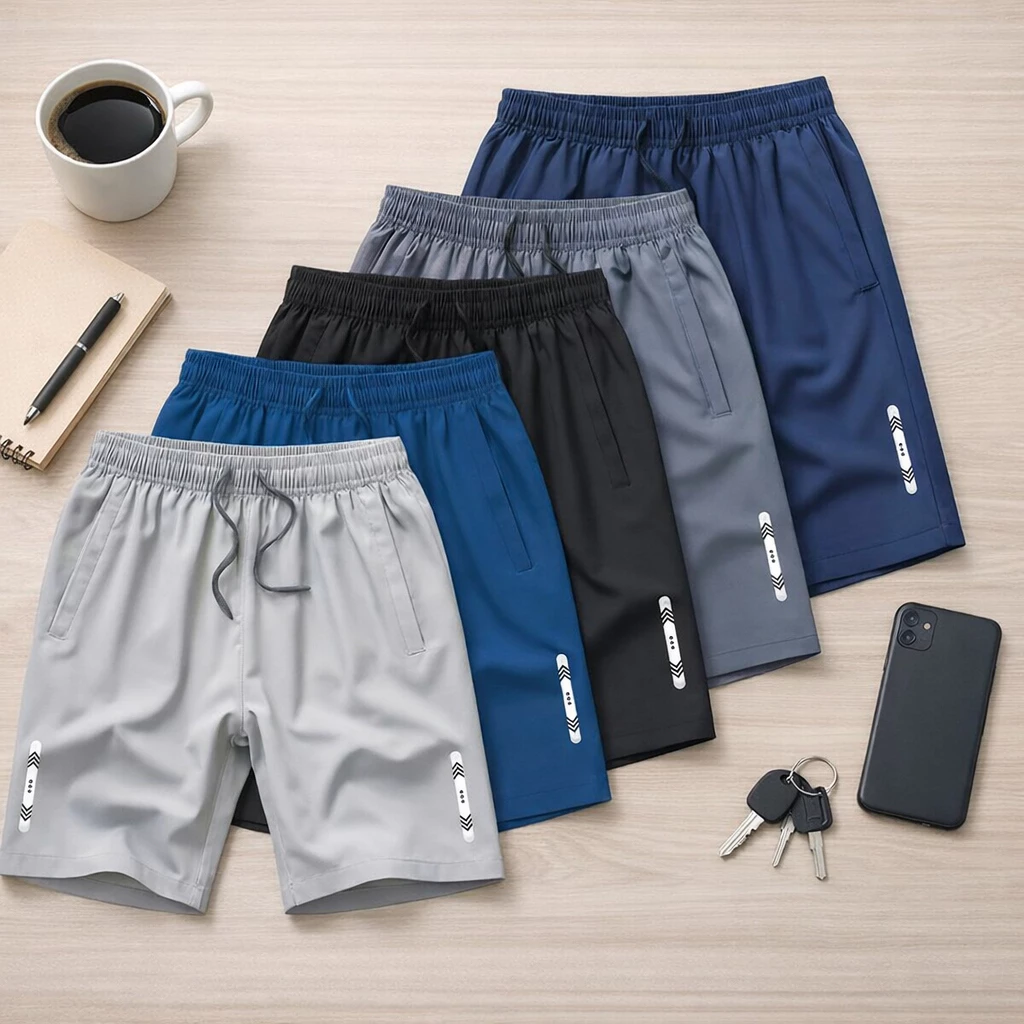 COMBO 5 Quần Short Nam thể thao vải gió mềm siêu nhẹ co giãn tốt, khô thoáng mát mẻ