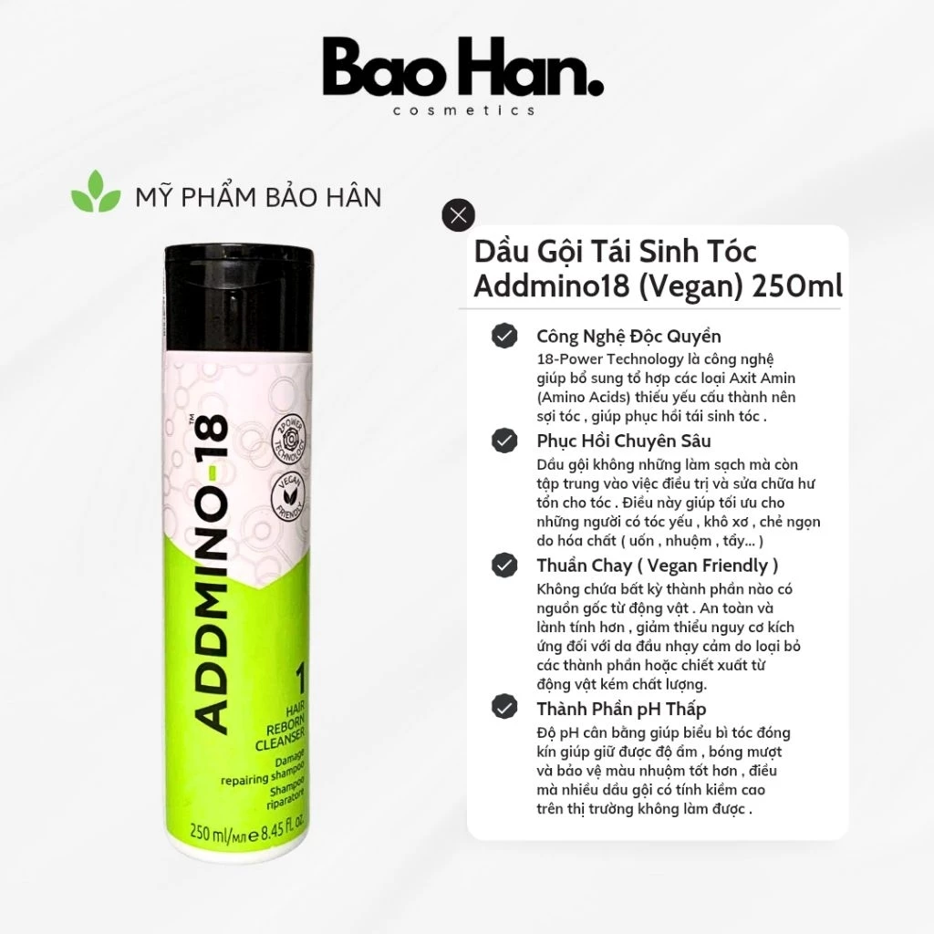 DẦU GỘI TÁI SINH TÓC ADDMINO18 250ml