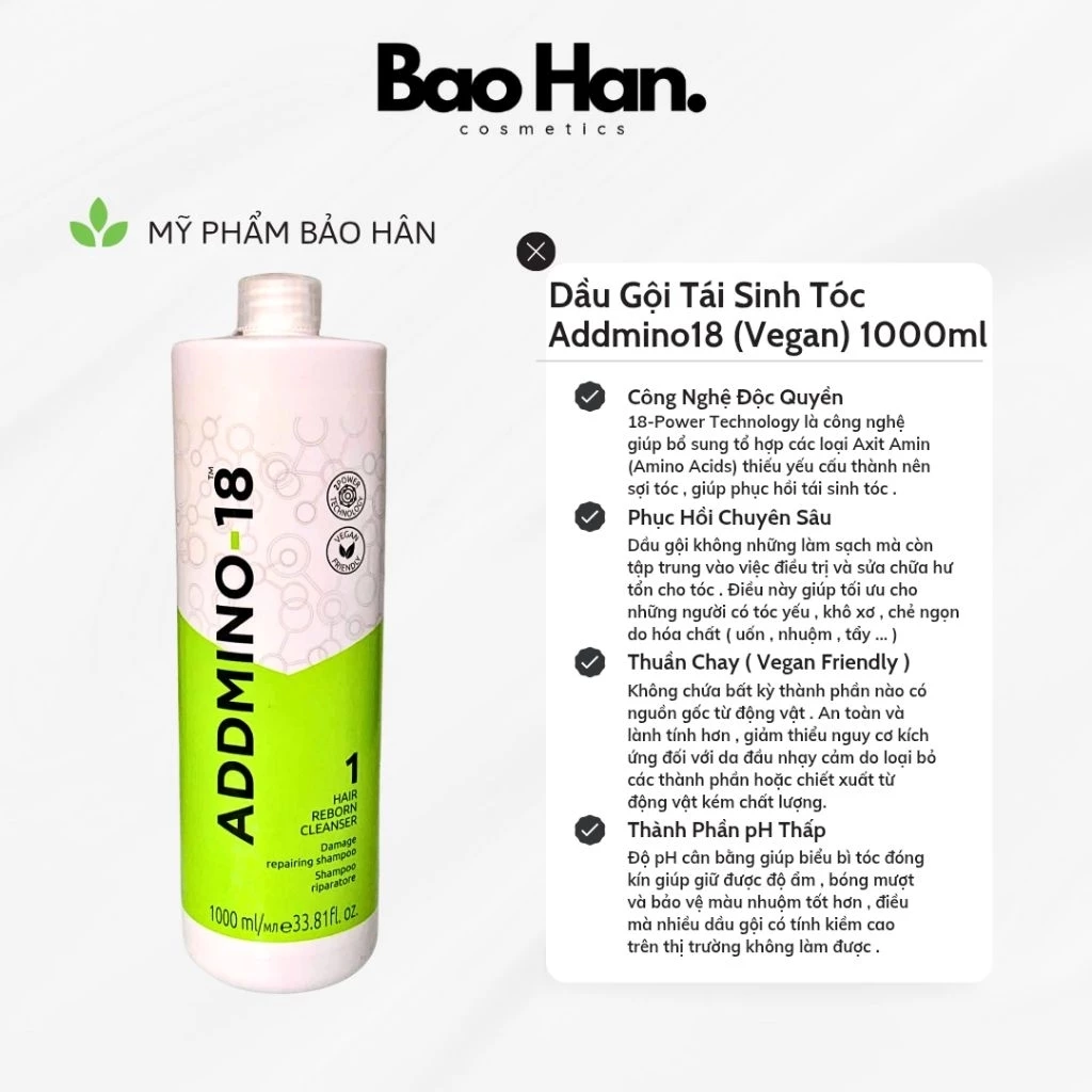 DẦU GỘI TÁI SINH TÓC ADDMINO18 1000ml
