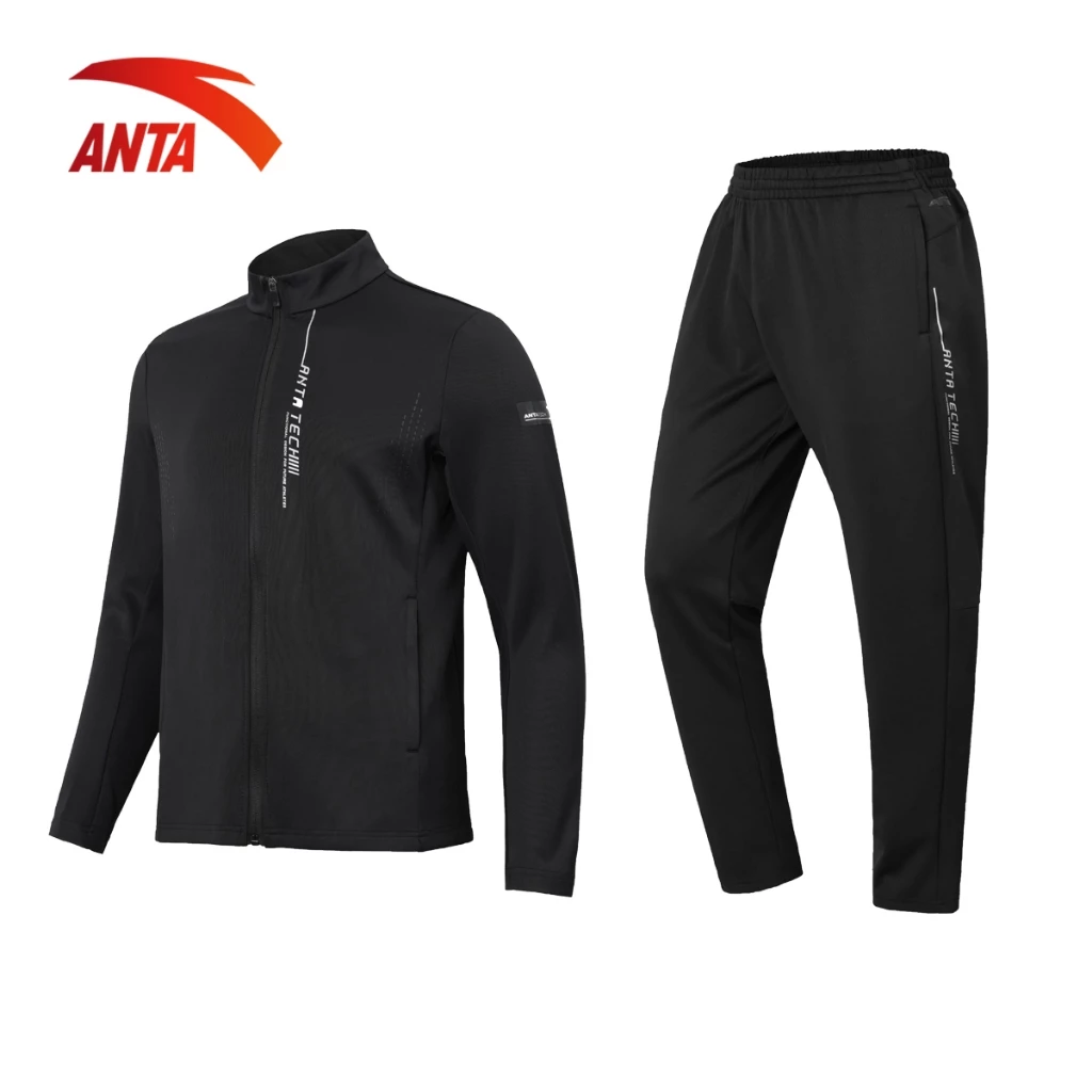 Bộ gió thể thao ép nỉ ANTA chính hãng vải dày dặn, form xuông size S - XXL thời trang Menswear