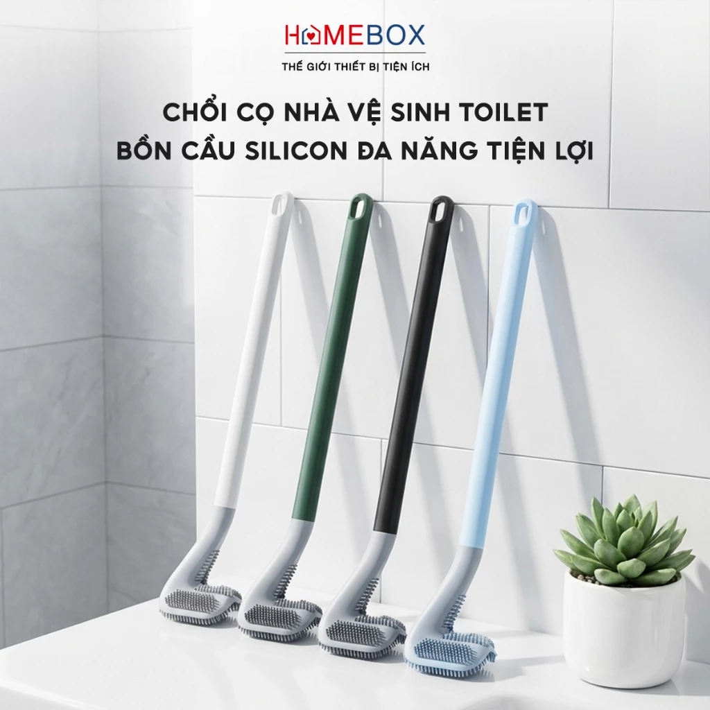 Chổi Cọ Nhà Vệ Sinh Bồn Cầu Đầu Silicon Lông Mềm Mại Làm Sạch Nhanh, Cây Cọ Toilet Đa Năng