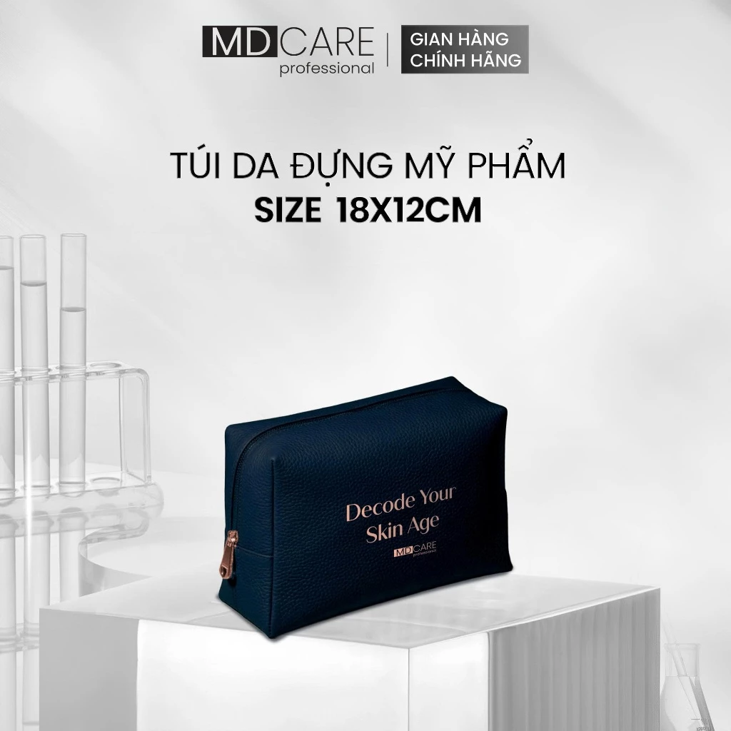 [QUÀ TẶNG KHÔNG BÁN] Túi da đựng mỹ phẩm MD CARE Professional size 18*12cm