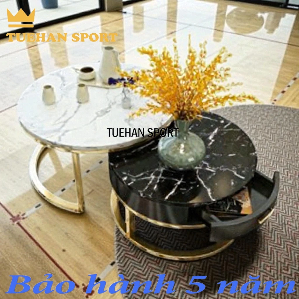 Bàn Trà Đôi Mặt Đá 3D VM Cao Cấp – Thiết Kế Tinh Tế – Đa Công Năng – Điểm Nhấn Hoàn Hảo Cho Sofa