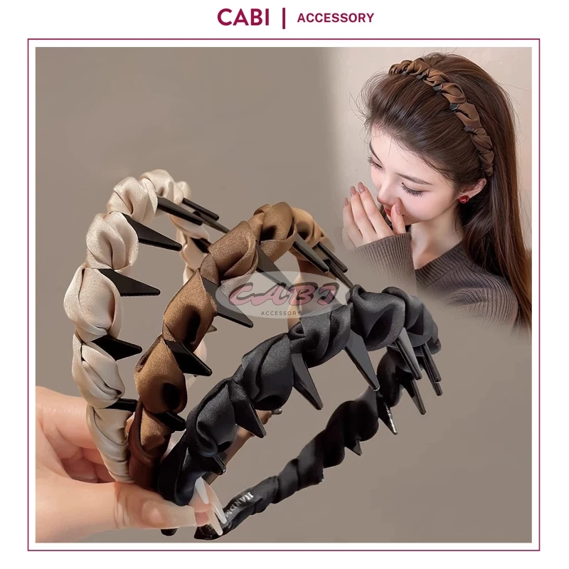 CB76 - Bờm/Băng đô Vải Lụa SATIN cao cấp chống trượt có răng cưa, phù hợp cho nữ