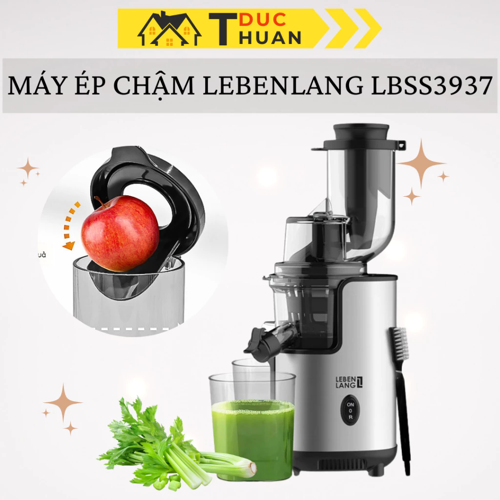 Máy ép chậm đa năng LEBENLANG LBSS3937, công suất 200W, nhỏ gọn tiện lợi, ép kiệt bã