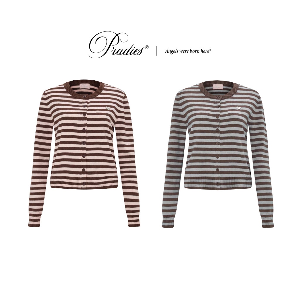 Áo Len Dệt Sọc Cardigan PRADIES - Striped Knit