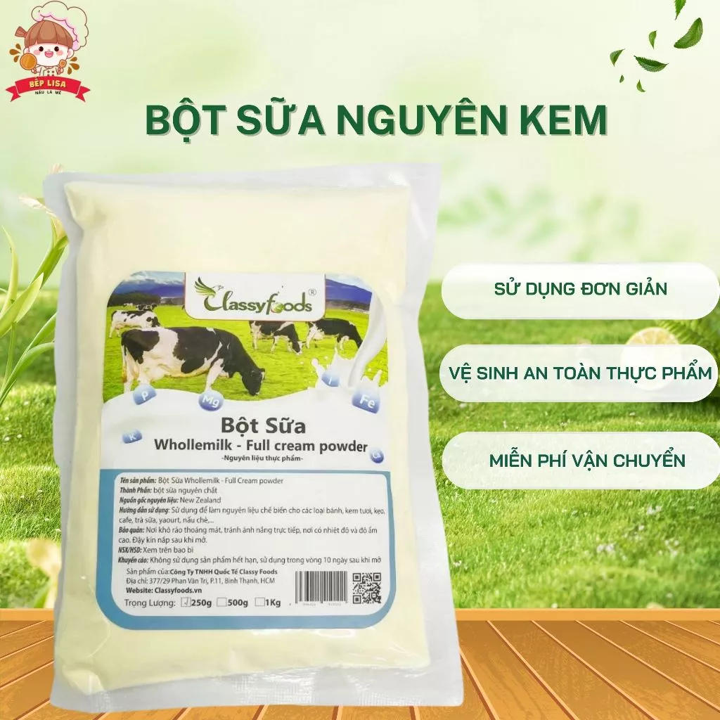 Bột sữa nguyên kem - Nguyên liệu làm kẹo nougat