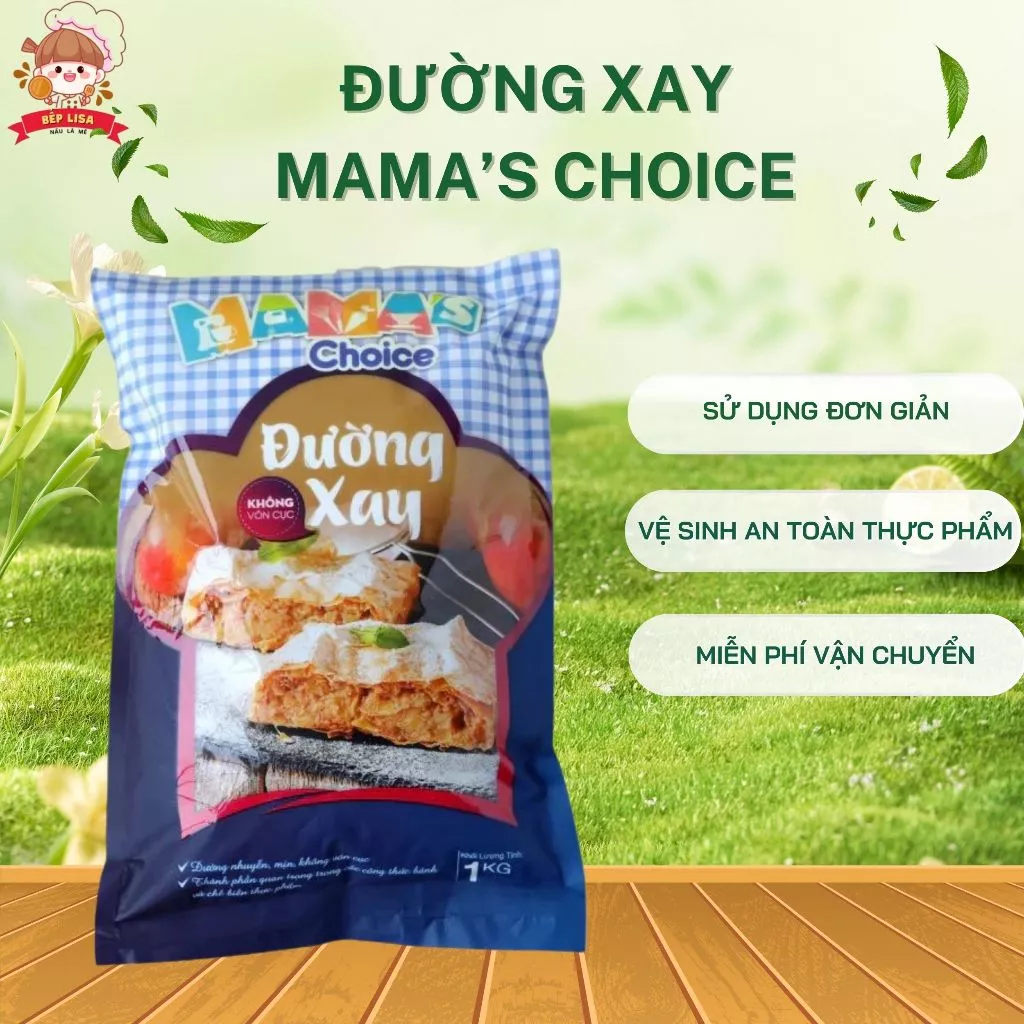Đường Xay Mama’s Choice  – Mịn Như Bột, Không Vón Cục – Nguyên Liệu Làm Bánh, Trang Trí (Bao bì mới)