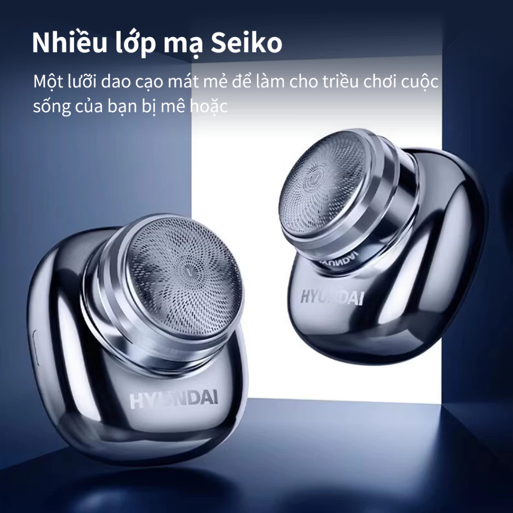 HYUNDAI  Máy cạo râu mini cầm tay, pin bền lâu, chống kẹp lưỡi, có thể rửa sạch hoàn toàn.
