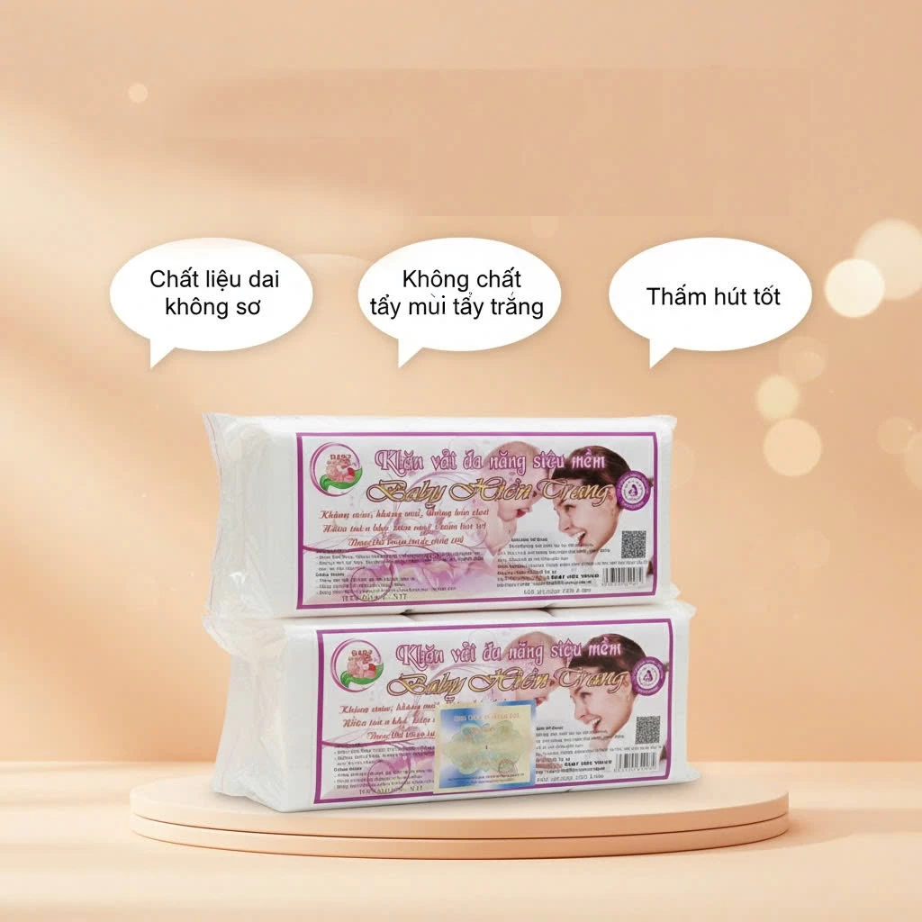 Combo 10 gói khăn khô đa năng Hiền Trang 1 gói 160-180 tờ - chính hãng