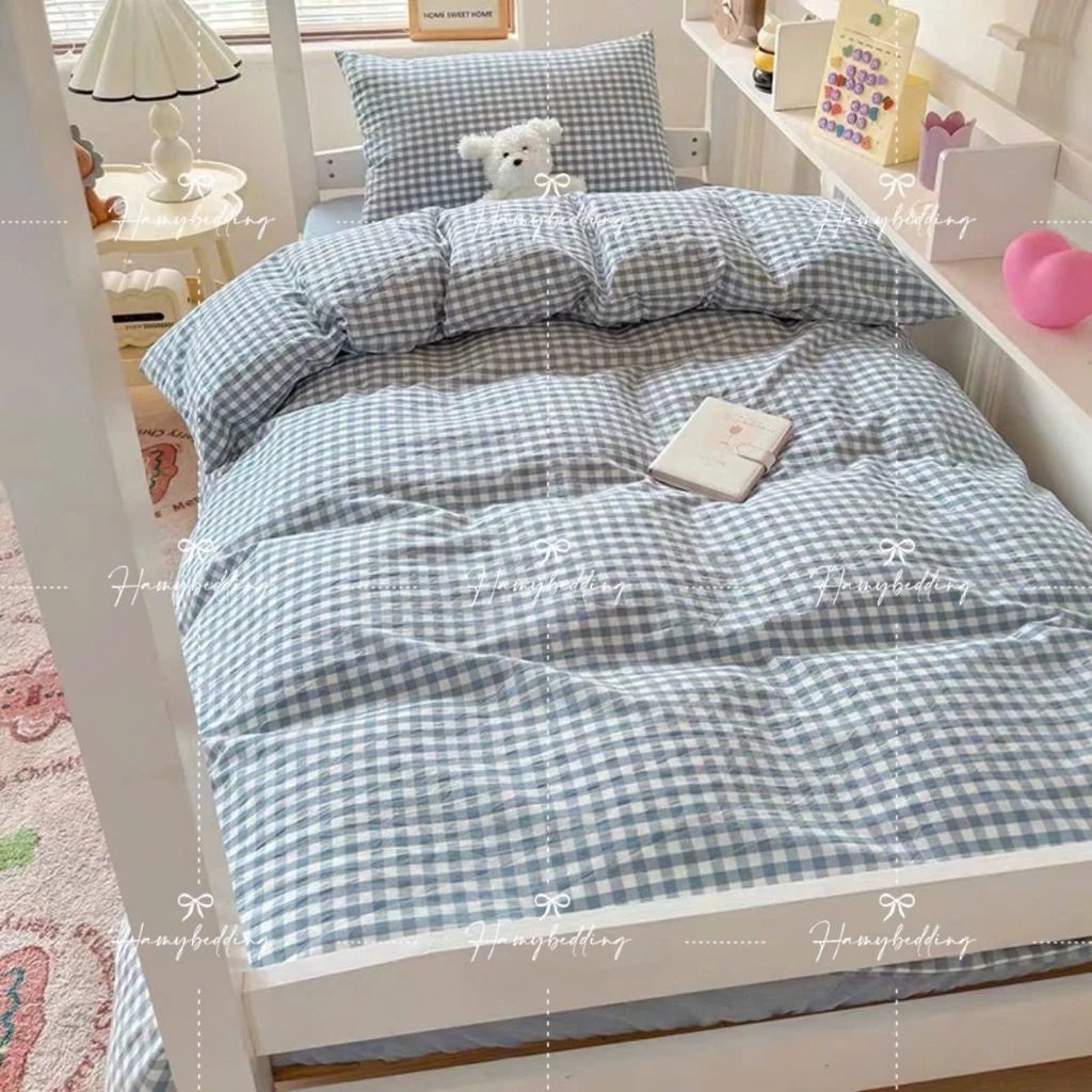 Bộ Ga Gối Trải Giường Cotton Đũi 80cm / M1/ M2/M6/M8 Ga Bo Chun Có Size Giường KTX , Giường Đơn