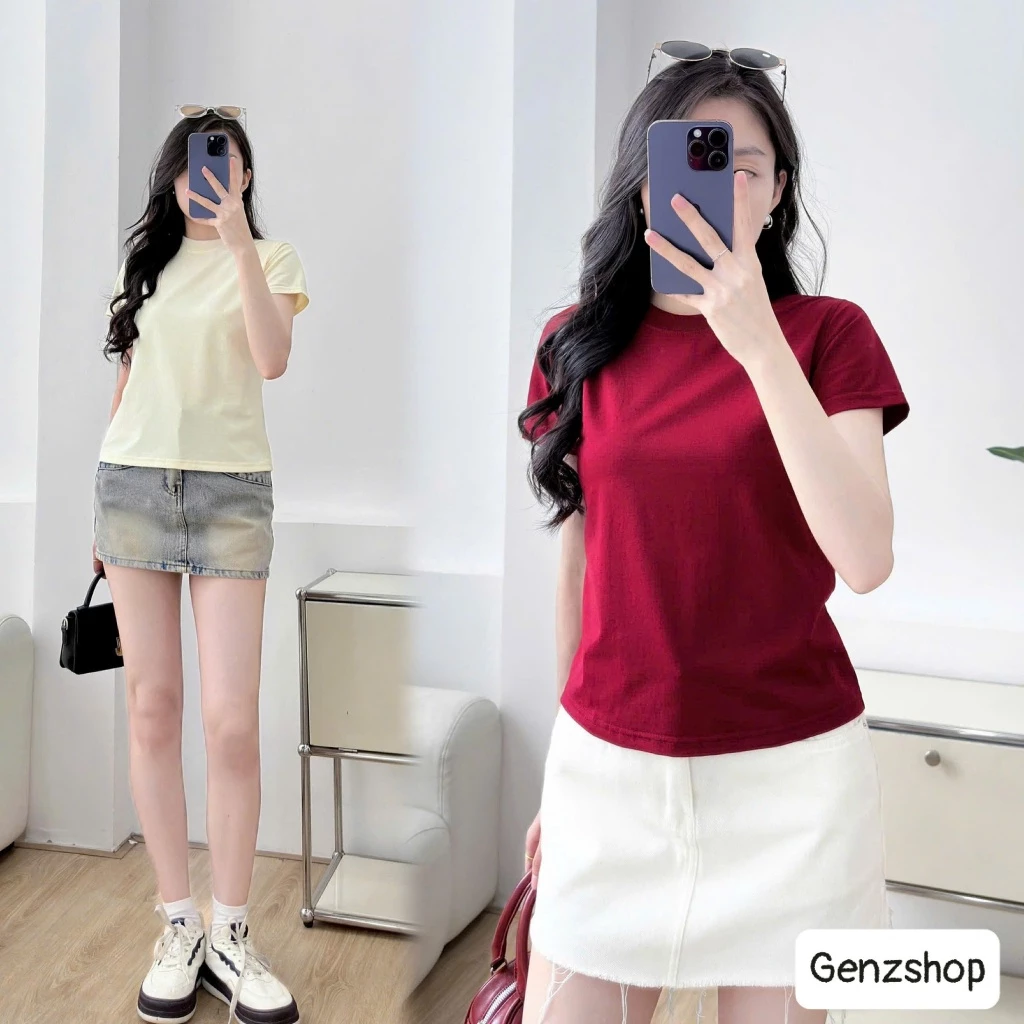 ÁO THUN BABY TEE TRƠN FULL BẢNG MÀU BST2026 DỄ PHỐI ĐỒ