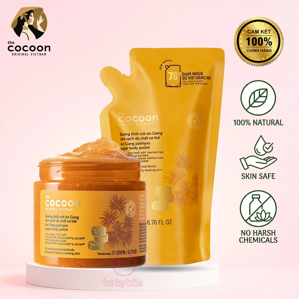 🍯 Tẩy Da Chết Cocoon Đường Thốt Nốt An Giang – Chính Hãng, Da Sáng Khỏe, Mỹ Phẩm Thuần Chay