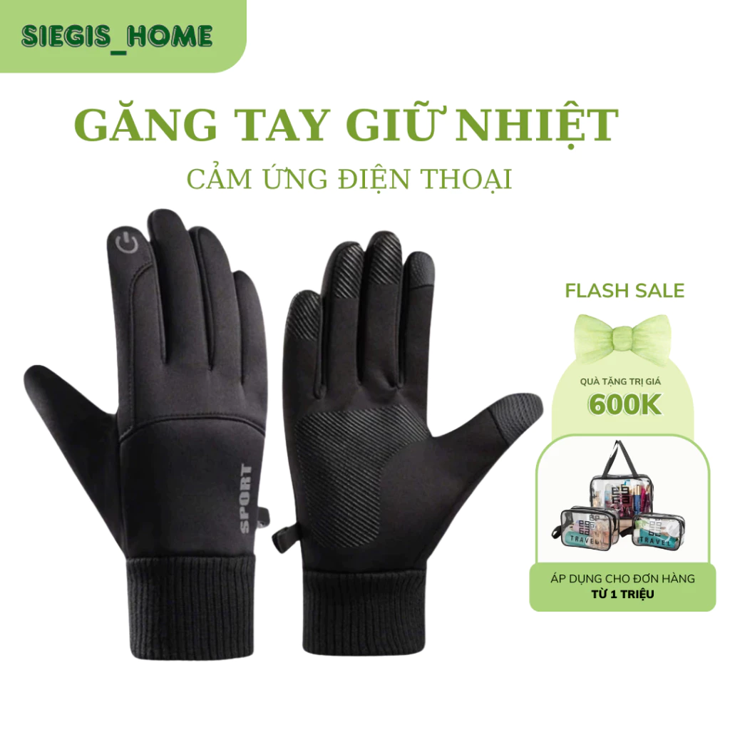 Găng Tay Giữ Nhiệt Mùa Đông Nót Lỉ Nông Cao Cấp Chống Thấm Nước Cảm Ứng Điện Thoại