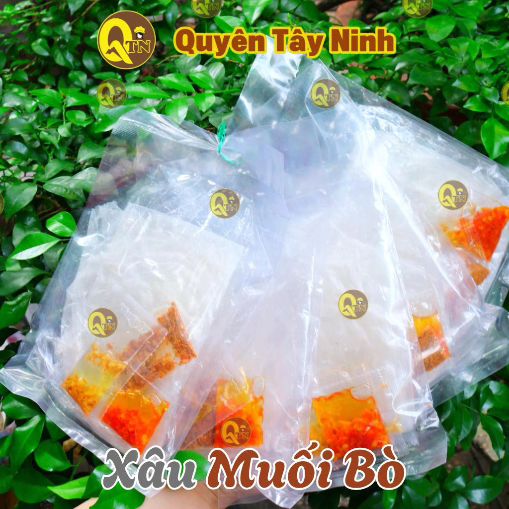 Chùm (10 bịch) Bánh Tráng Muối Bò Sate Dầu Tỏi Phi | Bánh Tráng Dẻo Phơi Sương| Quyên Tây Ninh