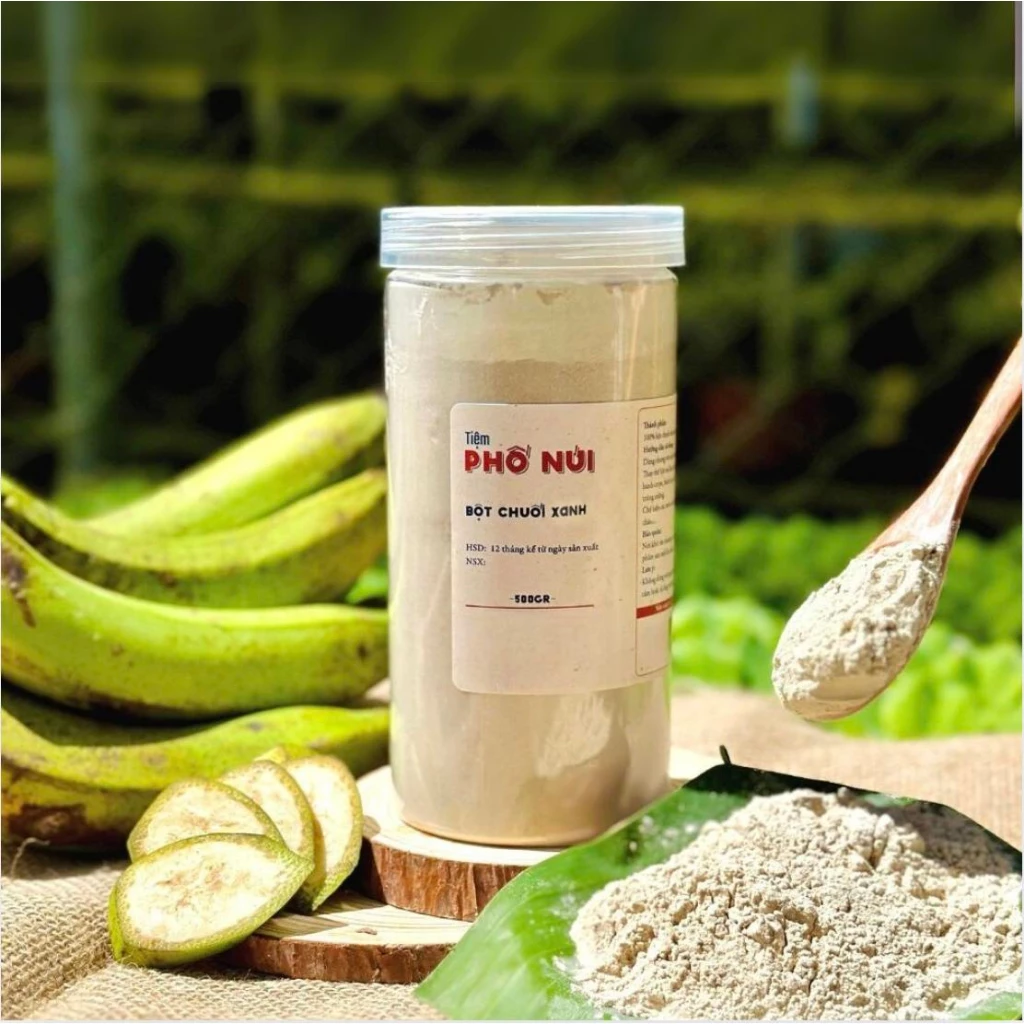 Bột Chuối Xanh 500gram - Tiệm Phố Núi