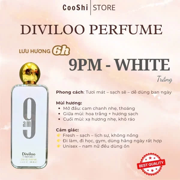 NƯỚC HOAA ĐU BAII 9 A MM DIVILOO 100ML TRẮNG NỘI ĐỊA