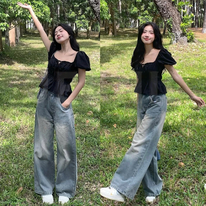 Quần Jean Ống Rộng Retro Nhiều Màu JEANII STORE Quần Bò Ống Suông Unisex style Đi Học Đi Làm Back to School