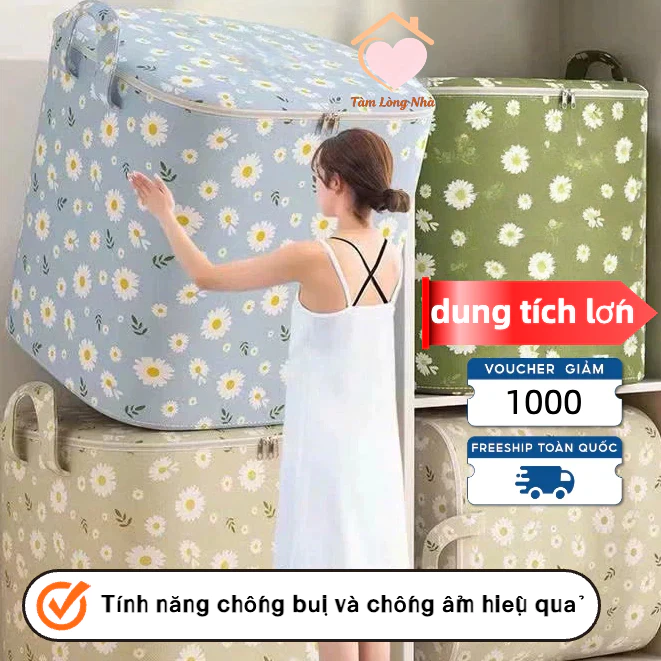 【Dung tích lớn】Giỏ đựng quần áo bằng vải Oxford(100L,140L ,180L),túi đựng chăn màn đa năng,có thể gấp gọn,giỏ cất trữ