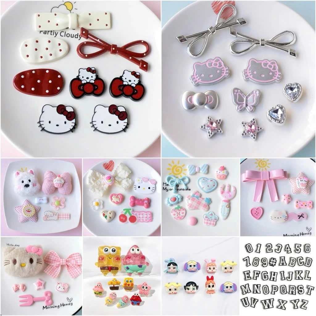 Sticker Phụ Kiện Gắn Dép Siêu Xinh Sticker, Charm Trang Trí Dép Cat Slipper