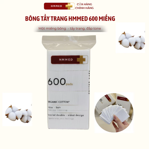 Bông Tẩy Trang 600M, Bông Tone HMMED,k sơ bông, thấm hút tốt,k rách dùng trong spa Haispa