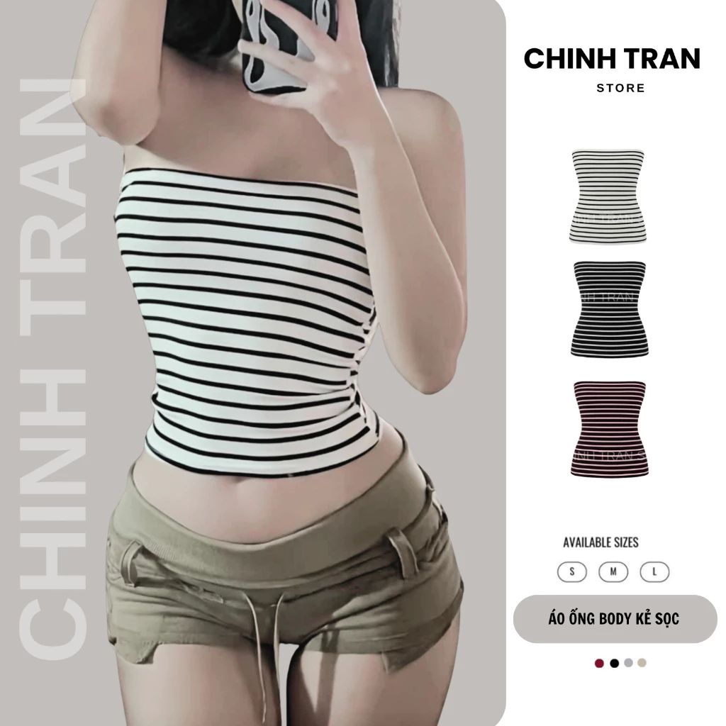 [ TĂNG SIZE KHI ĐẶT] Áo Ống Sọc Ngang Form Ôm Body - Chinh Trần Store