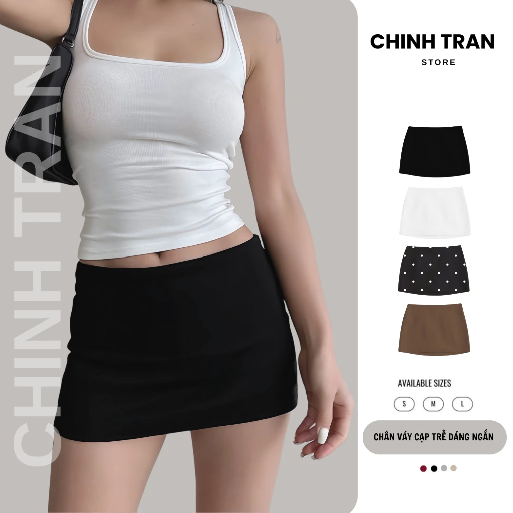 [MỞ BÁN] Chân Váy Cạp Trễ Dáng Ngắn Basic Nhiều Màu Trendy - Chinh Trần Store
