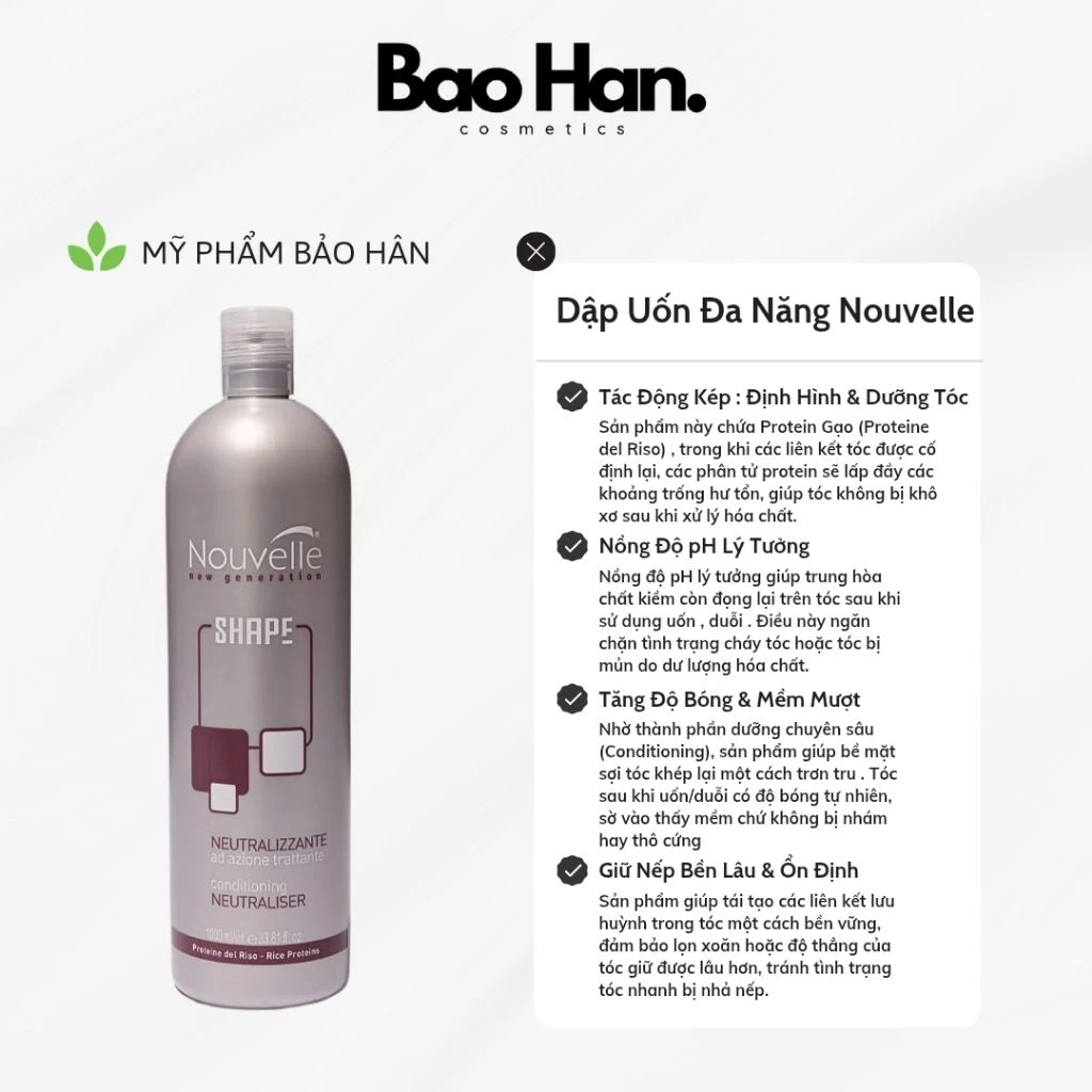 DẬP UỐN NÓNG/LẠNH ĐA NĂNG NOUVELLE 1000ML - THUỐC DẬP ĐỊNH HÌNH TÓC UỐN DUỖI CAO CẤP, CHỐNG KHÔ XƠ, GIÚP TÓC BÓNG MƯỢT