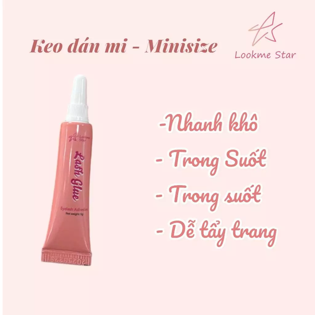 Keo dán mi Lookme Star , tuýp mini 2g dán chắc nhanh khô