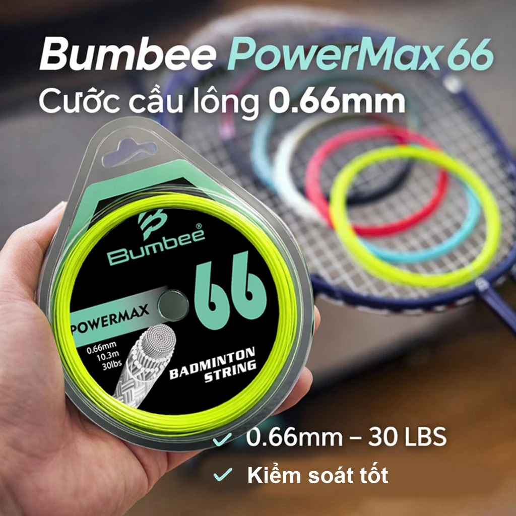Cước Vợt Cầu Lông Bumbee Power Max 0.66mm – Độ Bền Cao, Căng Chuẩn, Âm Nổ Đanh