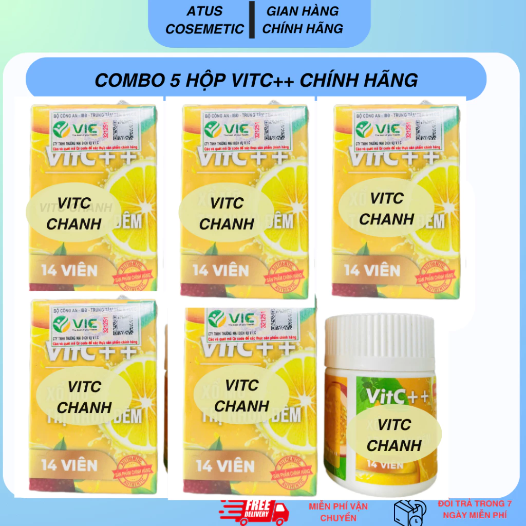 ( Combo 5 hộp) Vita C vitc 1 hộp 10v